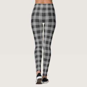 Black and White Check Plaid Leggings
