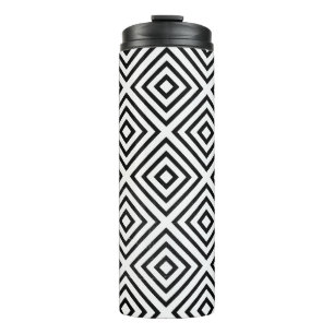 Black and white checked digital wallpaper thermal tumbler