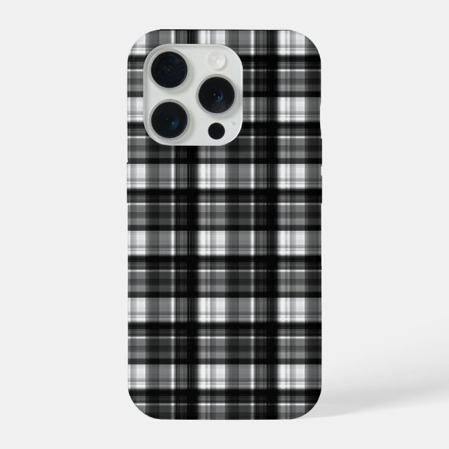 Black And White Checked Tartan,  iPhone Case (Back)