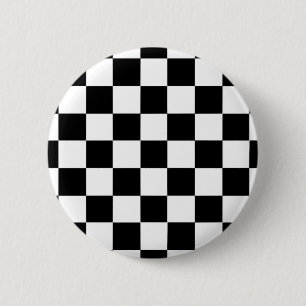 Black and White Checker Pattern Checkerboard 6 Cm Round Badge