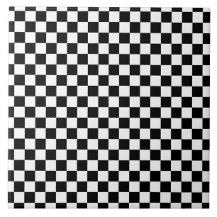 Black and White Checkerboard Ceramic Tile