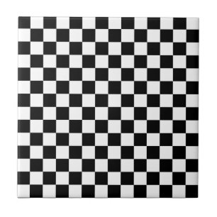 Black and white checkerboard pattern  ceramic tile