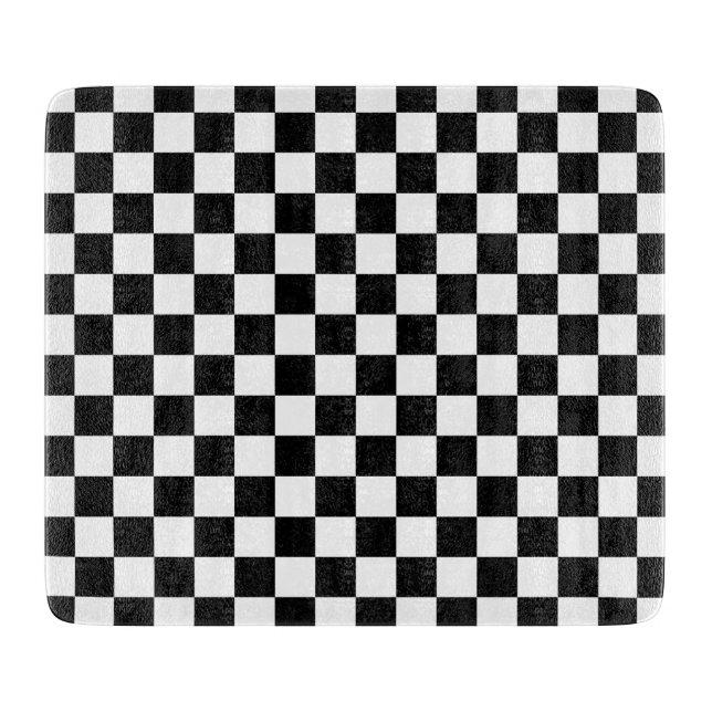 Black and white checkerboard pattern  cutting board (Front)