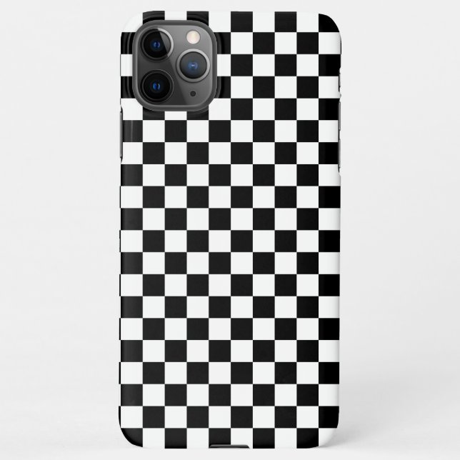 Black and white checkerboard pattern  iPhone case (Back)
