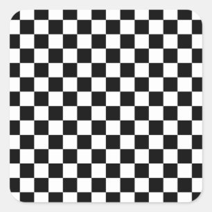 Black and white checkerboard pattern square sticker