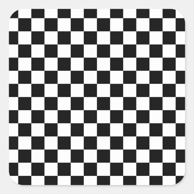 Black and white checkerboard pattern  square sticker (Front)