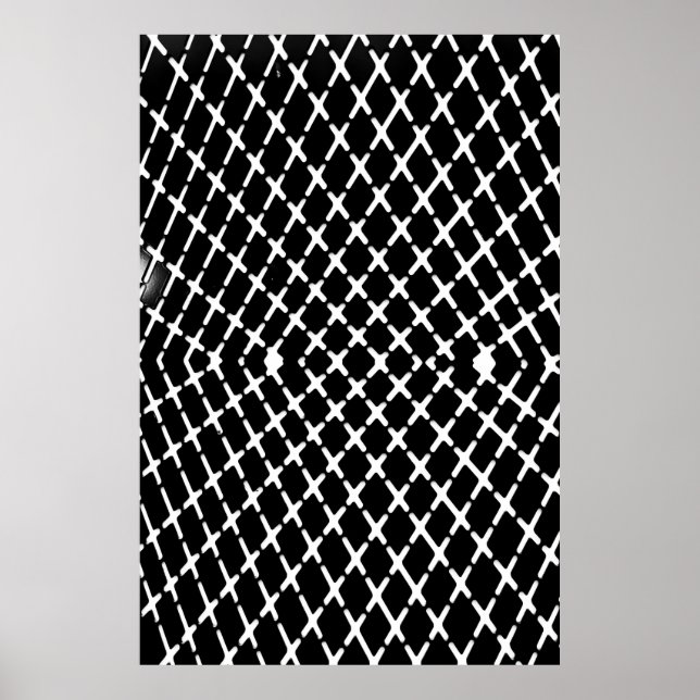Black and white checkered illustration poster (Front)