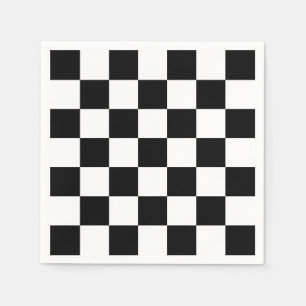 Black and White Checkered Napkin
