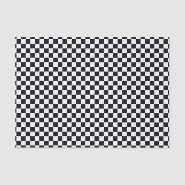 Black and White Checks Pattern Tissue Paper (Front)