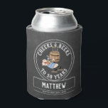 Black And White Cheers And Beers 50th Birthday Can Cooler<br><div class="desc">When you have a cool cheers and beers 50th birthday party you probably want to keep your beers cool too. This cool and trendy design has white text on black chalkboard background with a cool cartoon dude drinking beer straight from the birthday barrel. The text can be edited to suit...</div>