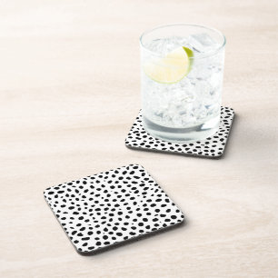 Black And White Cheetah Spots Coaster