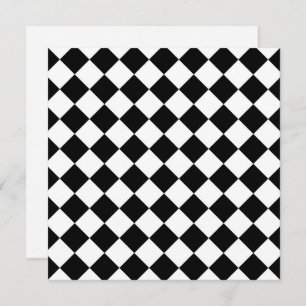 Black And White Chequerboard Chequered Flag Design Card
