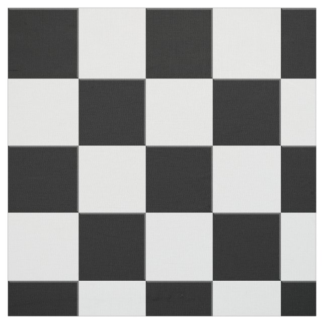 Black and White Chequerboard Edge Illusion Fabric (Swatch)