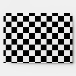 Black and White Chequerboard Envelope