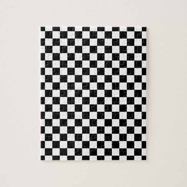 Black and White Chequerboard Jigsaw Puzzle (Vertical)