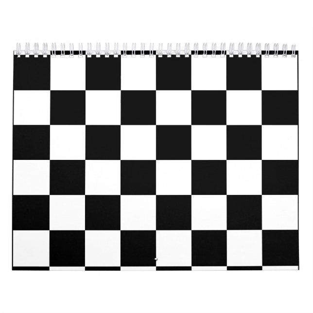 Black and White Chequerboard Pattern  Calendar (Cover)