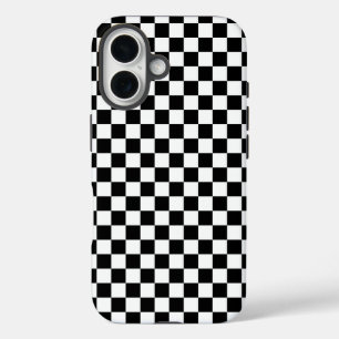 Black and white chequerboard pattern  iPhone 16 case