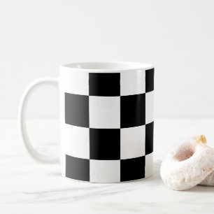 Black and White Chequerboard Pattern Coffee Mug