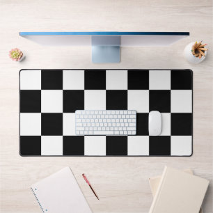 Black and White Chequerboard Pattern  Desk Mat