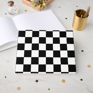 Black and White Chequerboard Pattern Guest Book