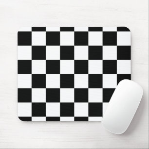 Black and White Chequerboard Pattern  Mouse Pad