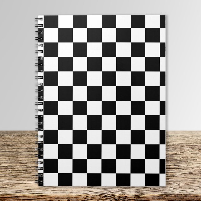 Black and White Chequerboard Pattern Notebook (Creator Uploaded)