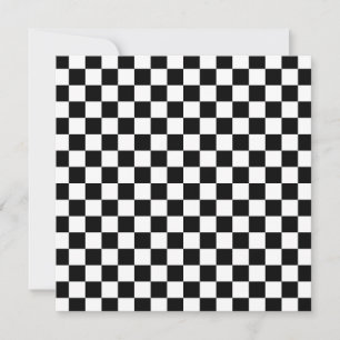 Black and white chequerboard pattern  thank you card