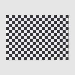 Black and white chequerboard pattern tissue paper