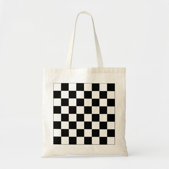 Black and White Chequerboard Pattern  Tote Bag (Front)