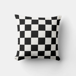 Black and White Chequerboard Pillow