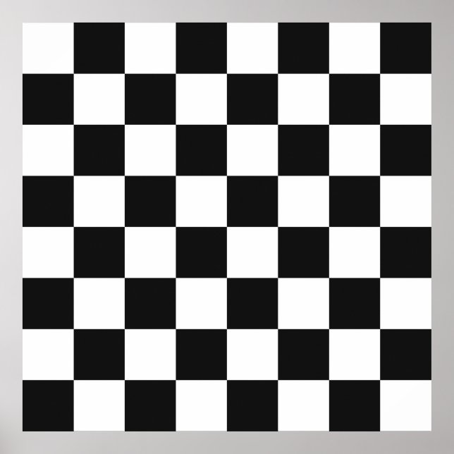 Black and White Chequerboard Poster (Front)