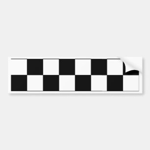 Black and White Chequerboard Retro Hipster Bumper Sticker