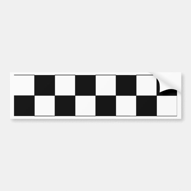Black and White Chequerboard Retro Hipster Bumper Sticker (Front)