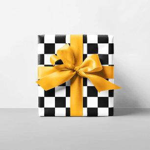 Black and White Chequerboard Wrapping Paper