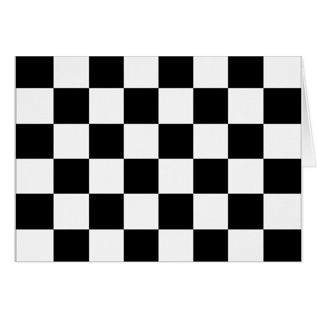 Black and White Chequered Auto Racing Flag (Front Horizontal)