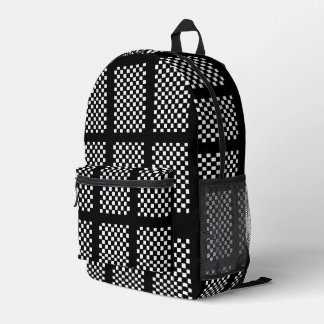 Black and White Chequered Backpack