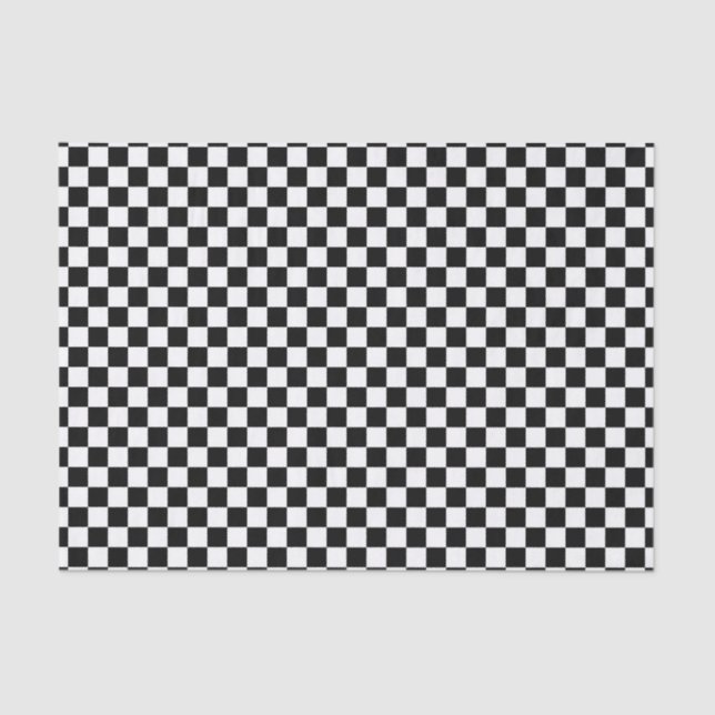 Black and White Chequered Board Tissue Paper (Front)