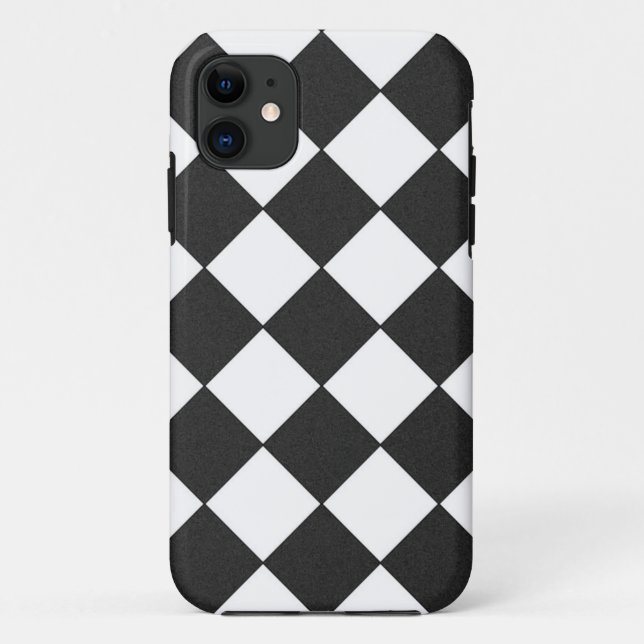 Black and White Chequered Case-Mate iPhone Case (Back)