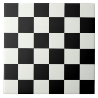 Black and White Chequered Check Pattern Ceramic Ti Ceramic Tile
