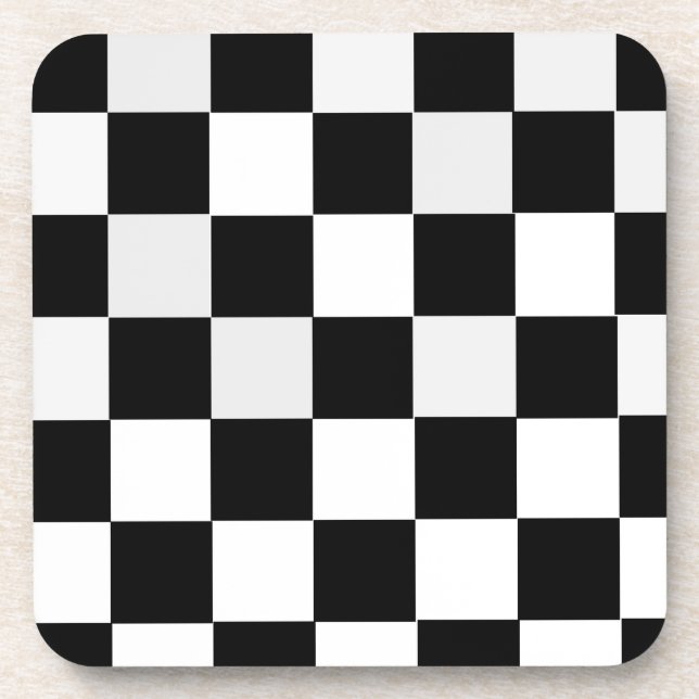Black and White Chequered Coaster (Front)