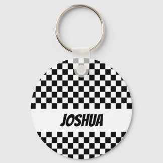 Black and White Chequered Flag Keychain