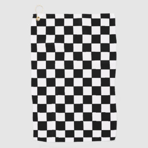 Black and White Chequered Golf Towel