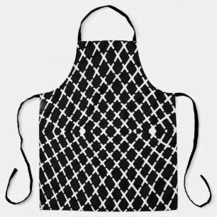 Black and white chequered illustration apron