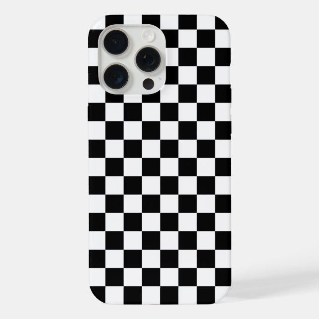 Black and White Chequered iPhone Case (Back)