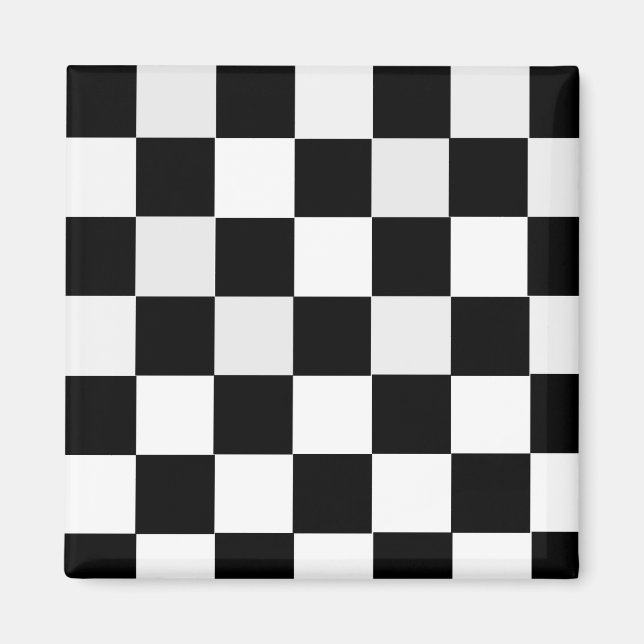 Black and White Chequered Magnet (Front)