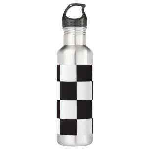 Black and White Chequered Pattern 710 Ml Water Bottle