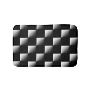 Black and White Chequered Pattern Bath Mat