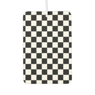 Black and white chequered pattern car air freshener