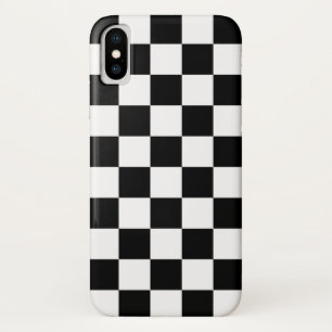 Black and White Chequered Pattern iPhone X Case