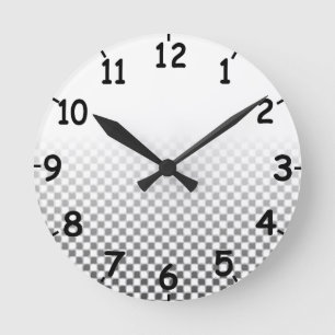 Black and White Chequered Pattern Clock